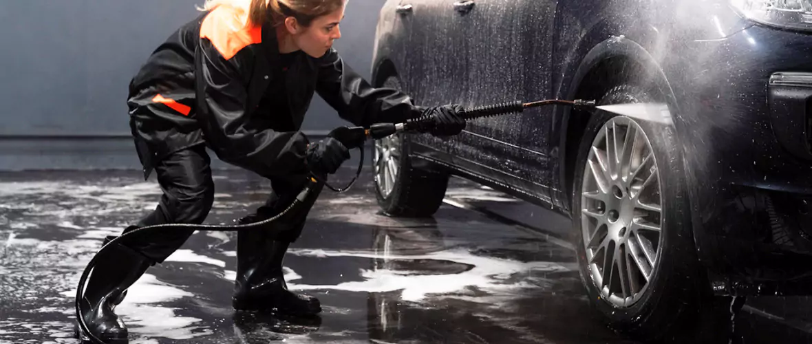 image of-girl-washing-car